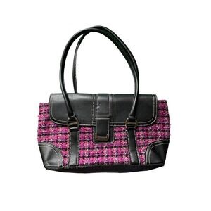 Liz Claiborne pink/purple/black purse/handbag with snap closure